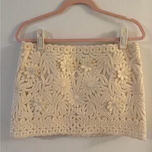 H&M EDITION Cream Floral Appliqué Mini Skirt